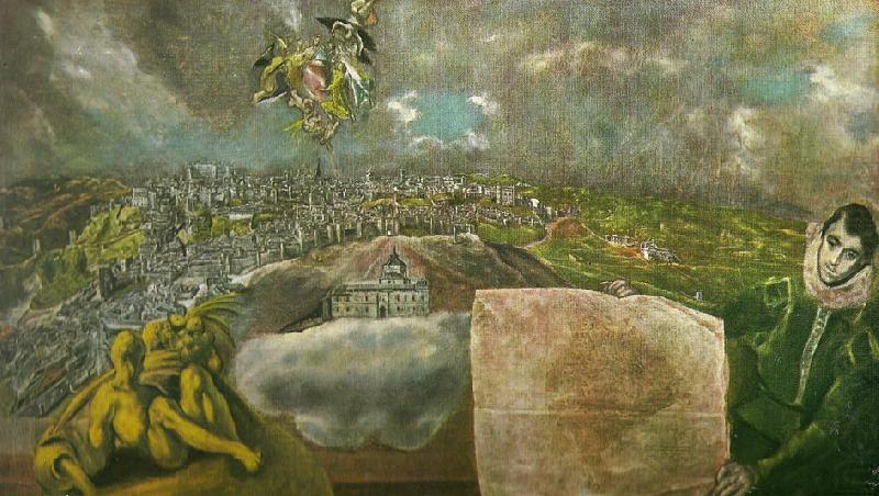 El Greco view and plan of toledo china oil painting image